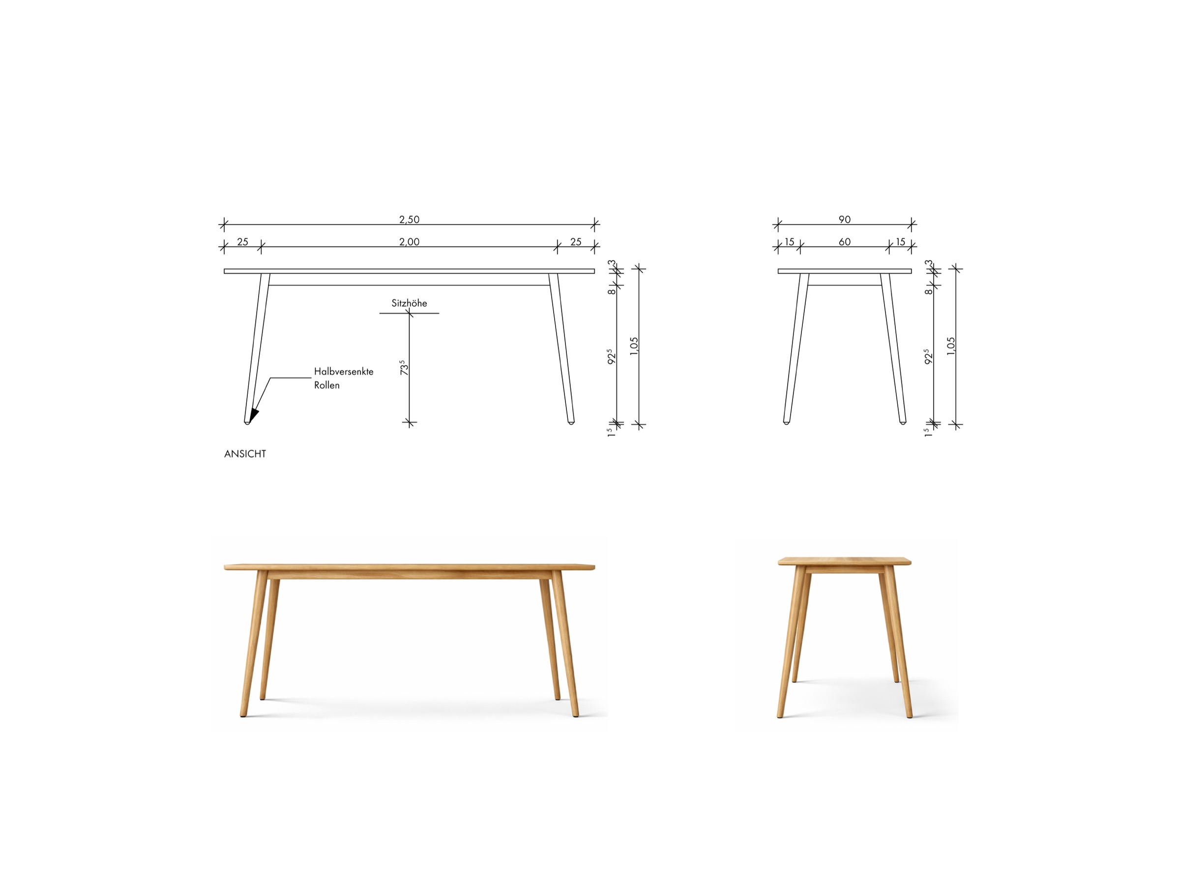 OAK DINING TABLE 2